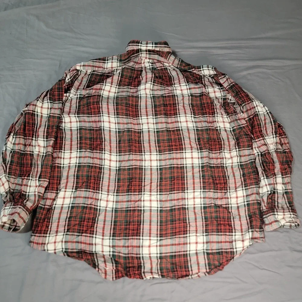 Polo Ralph Lauren Rayon Shirt Men's 2XL Plaid Multicolor Button Up Long Sleeve